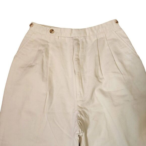 Vintage 80s Nordstrom Preppy Chinos Pants Womens Size 6 White Pleated - Picture 3 of 7